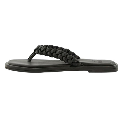 Black - Back - Dune London Womens-Ladies Toe Post Flat Sandals