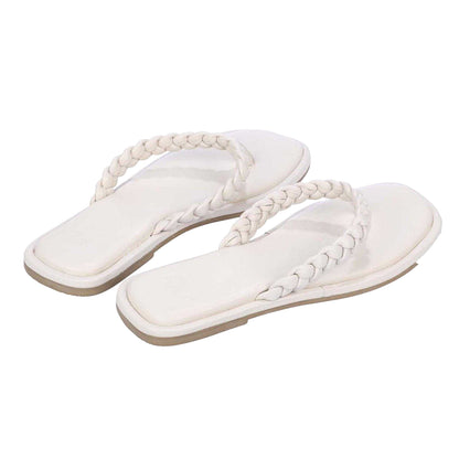 Ecru - Back - Dune London Womens-Ladies Toe Post Flat Sandals
