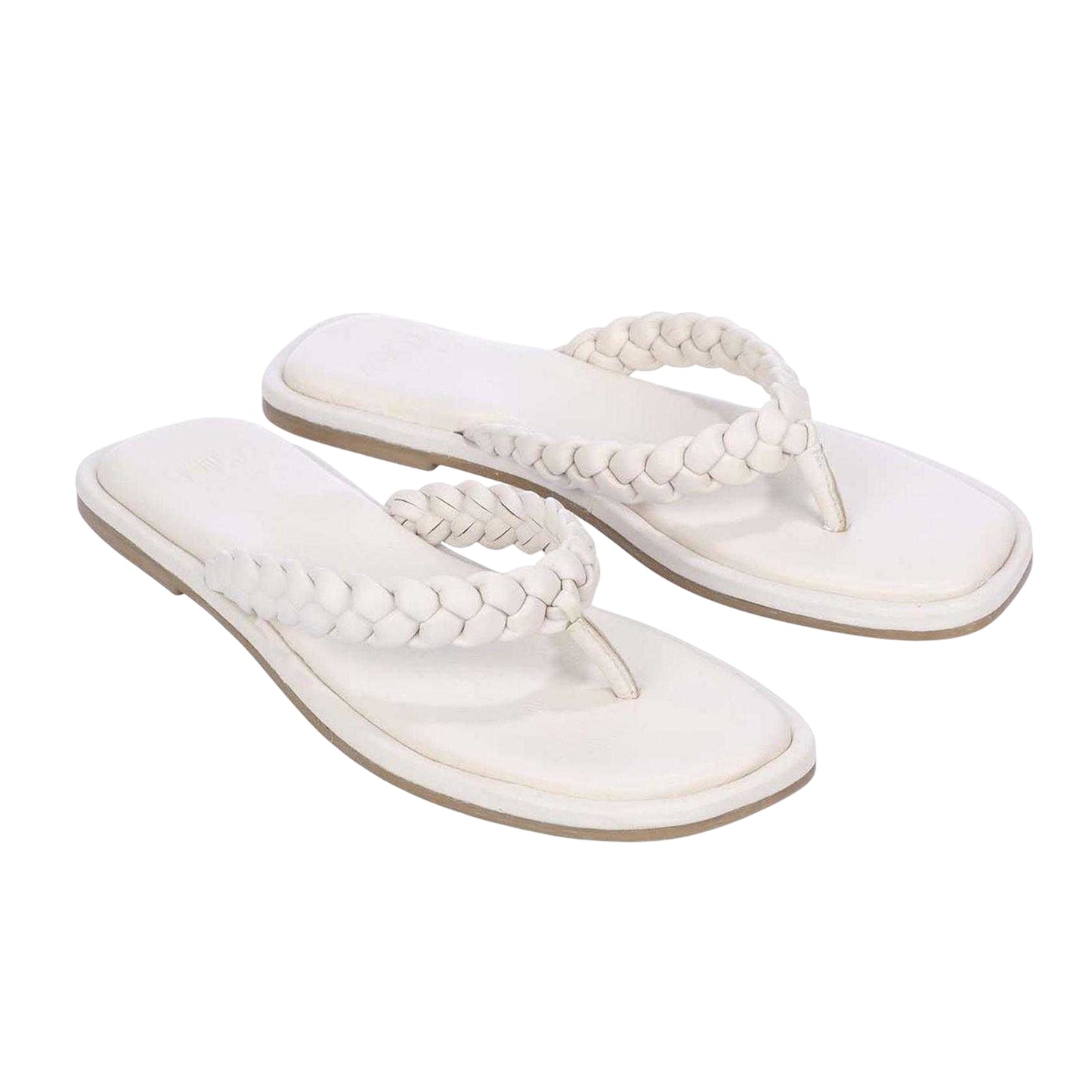 Ecru - Side - Dune London Womens-Ladies Toe Post Flat Sandals