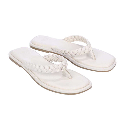 Ecru - Side - Dune London Womens-Ladies Toe Post Flat Sandals