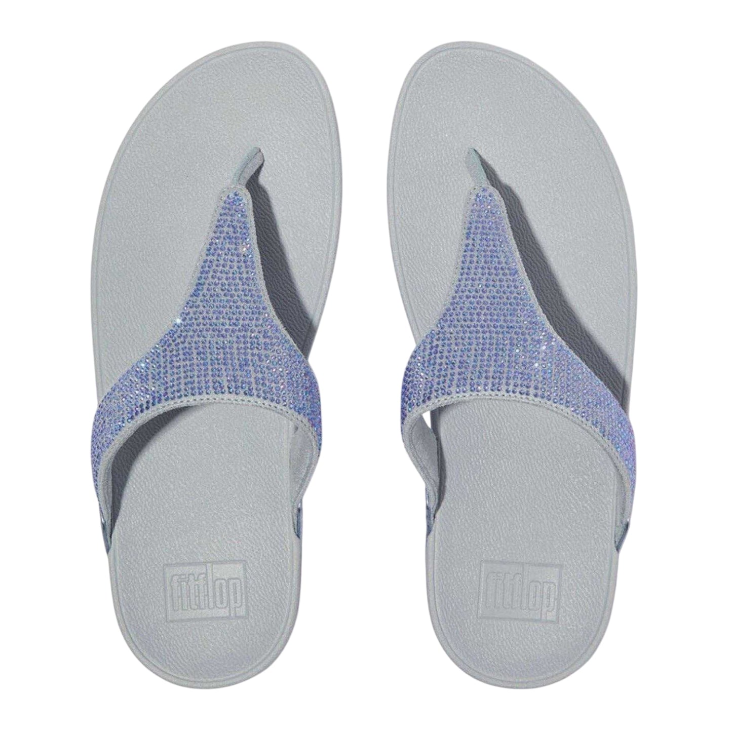 Blue - Side - FitFlop Womens-Ladies Crystal Embellished Sandals