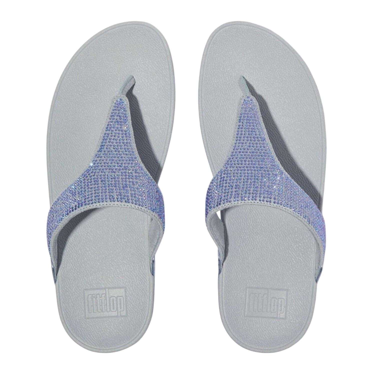 Blue - Side - FitFlop Womens-Ladies Crystal Embellished Sandals