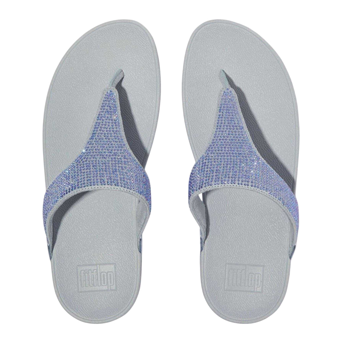 Blue - Side - FitFlop Womens-Ladies Crystal Embellished Sandals