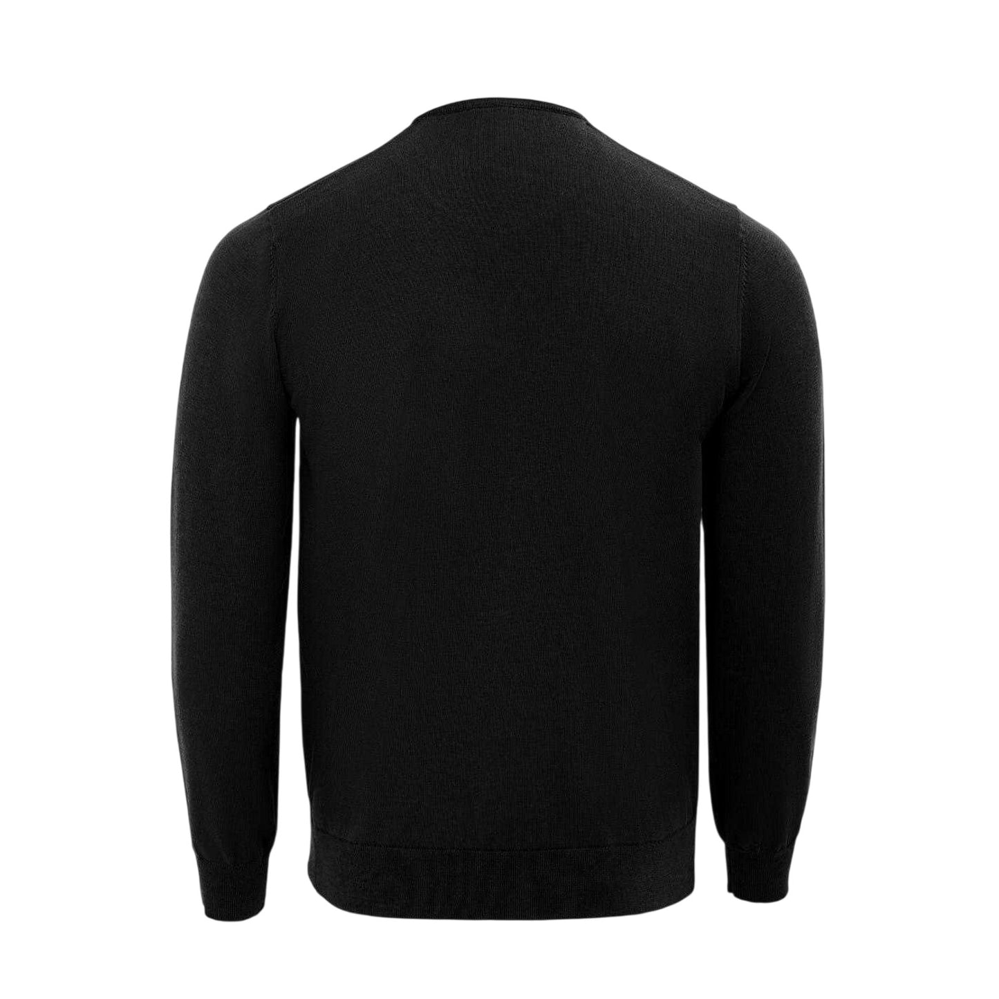 Black - Back - Giorgio Mens Knitted V Neck Jumper