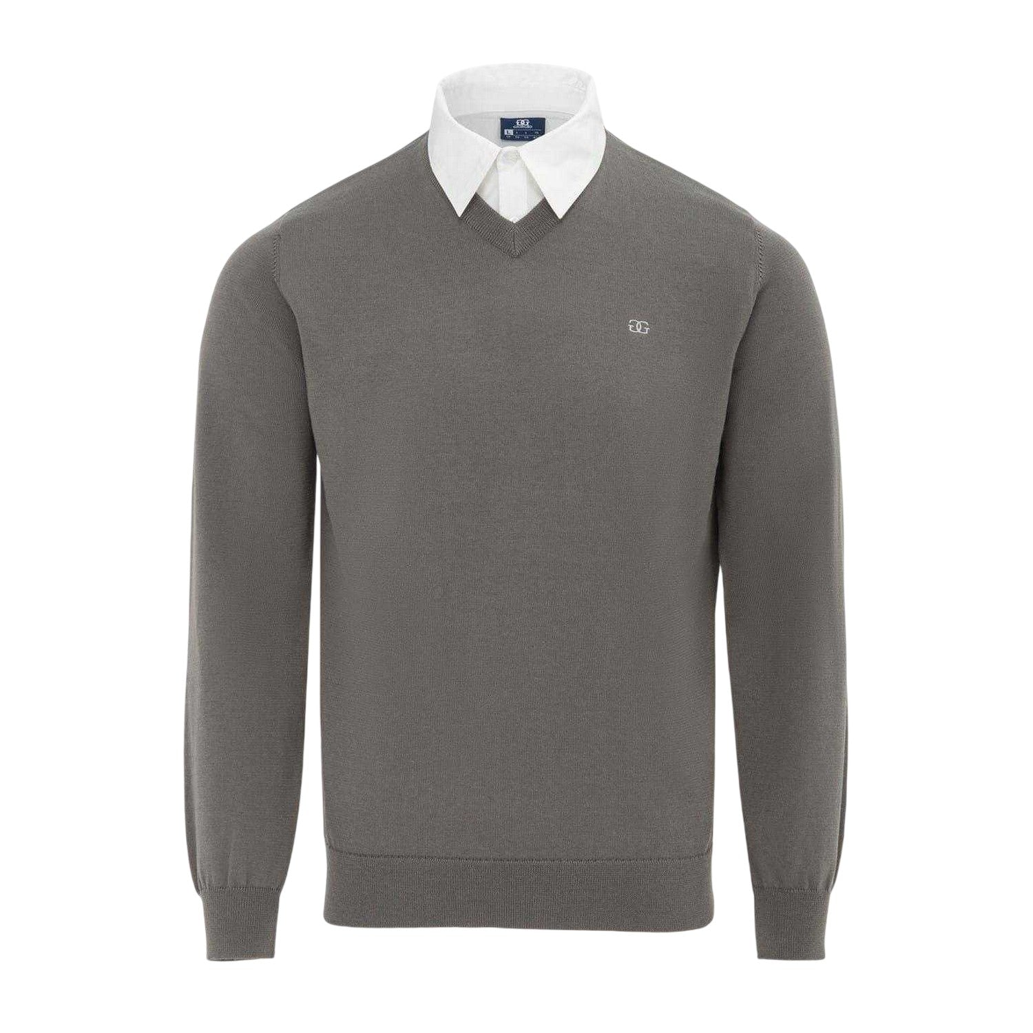 Slate - Front - Giorgio Mens Knitted V Neck Jumper