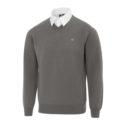 Slate - Side - Giorgio Mens Knitted V Neck Jumper