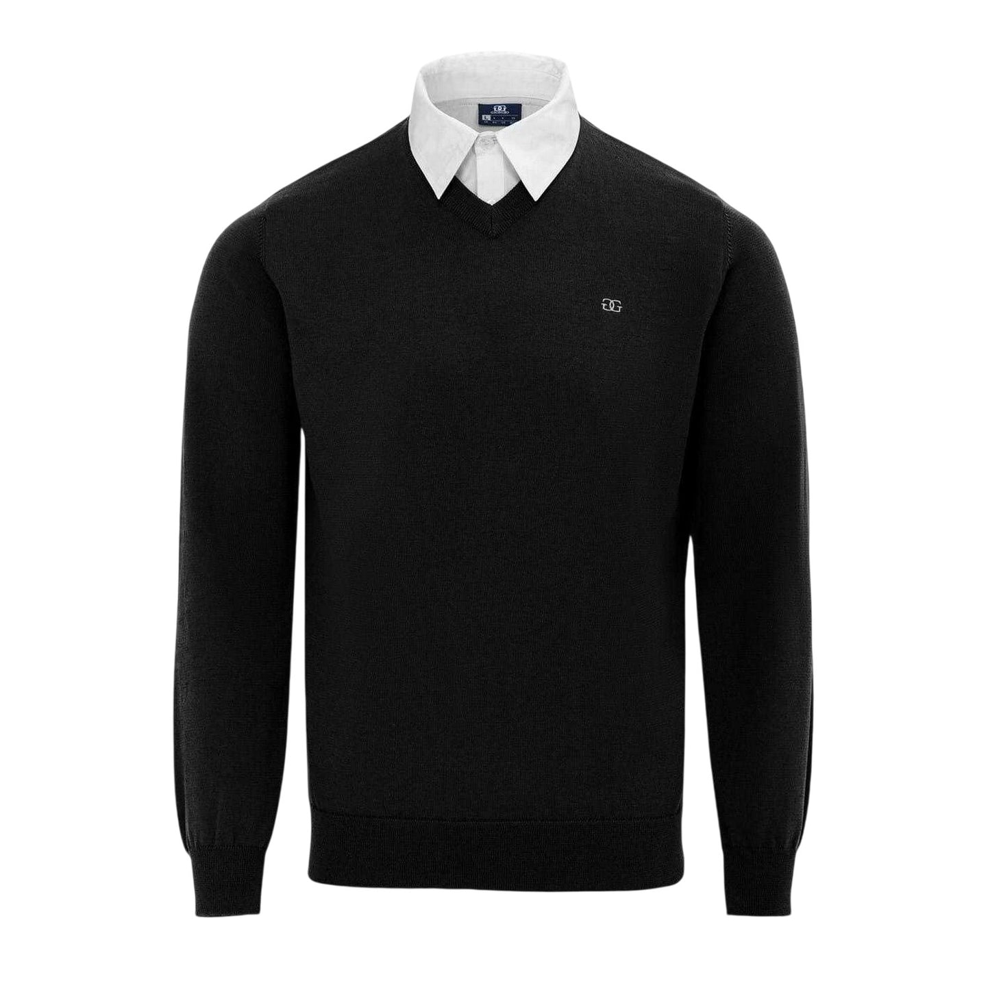 Black - Front - Giorgio Mens Knitted V Neck Jumper