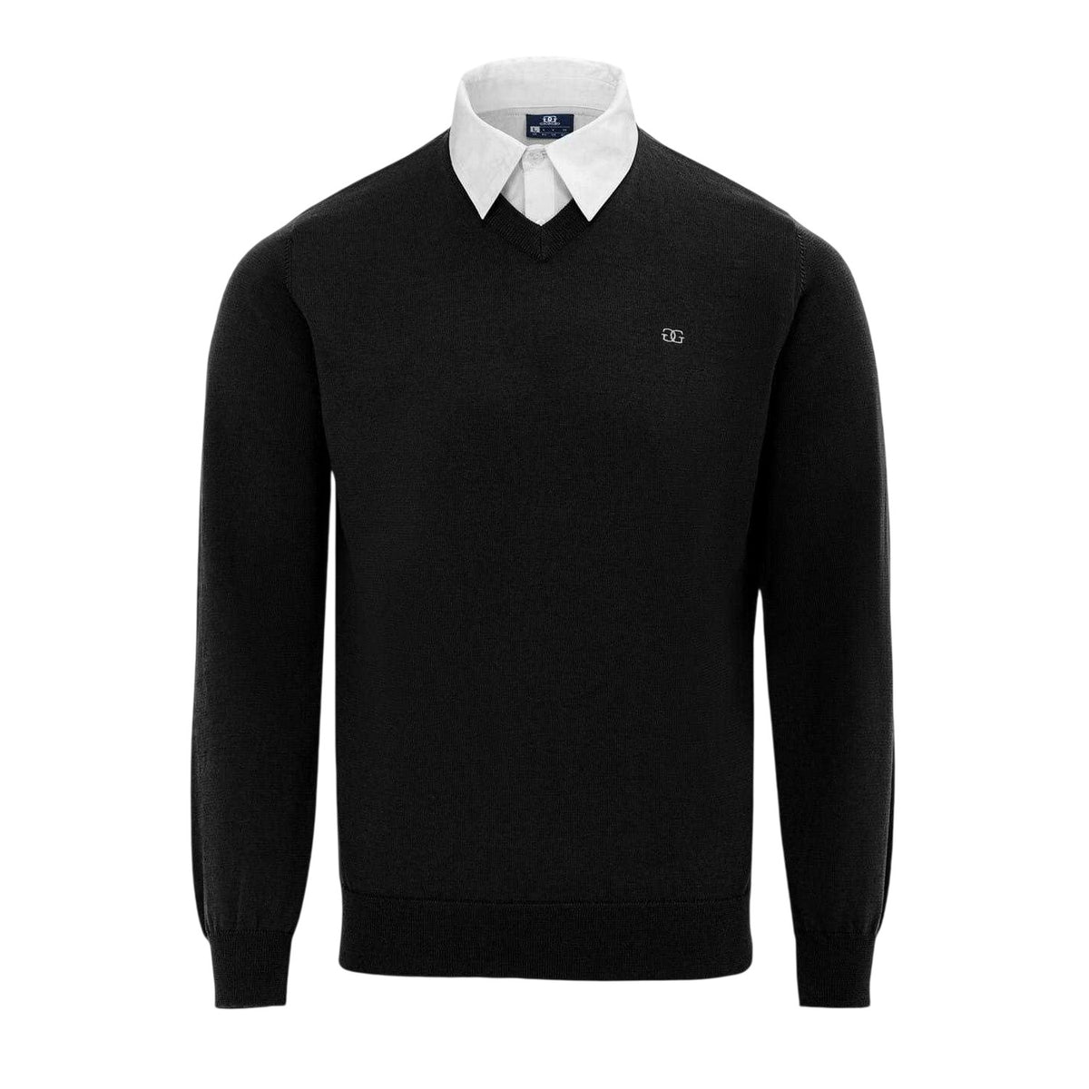 Black - Front - Giorgio Mens Knitted V Neck Jumper
