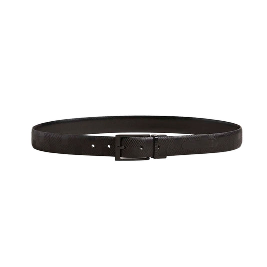 Black - Front - Ted Baker Checkinn House Checked Leather Belt