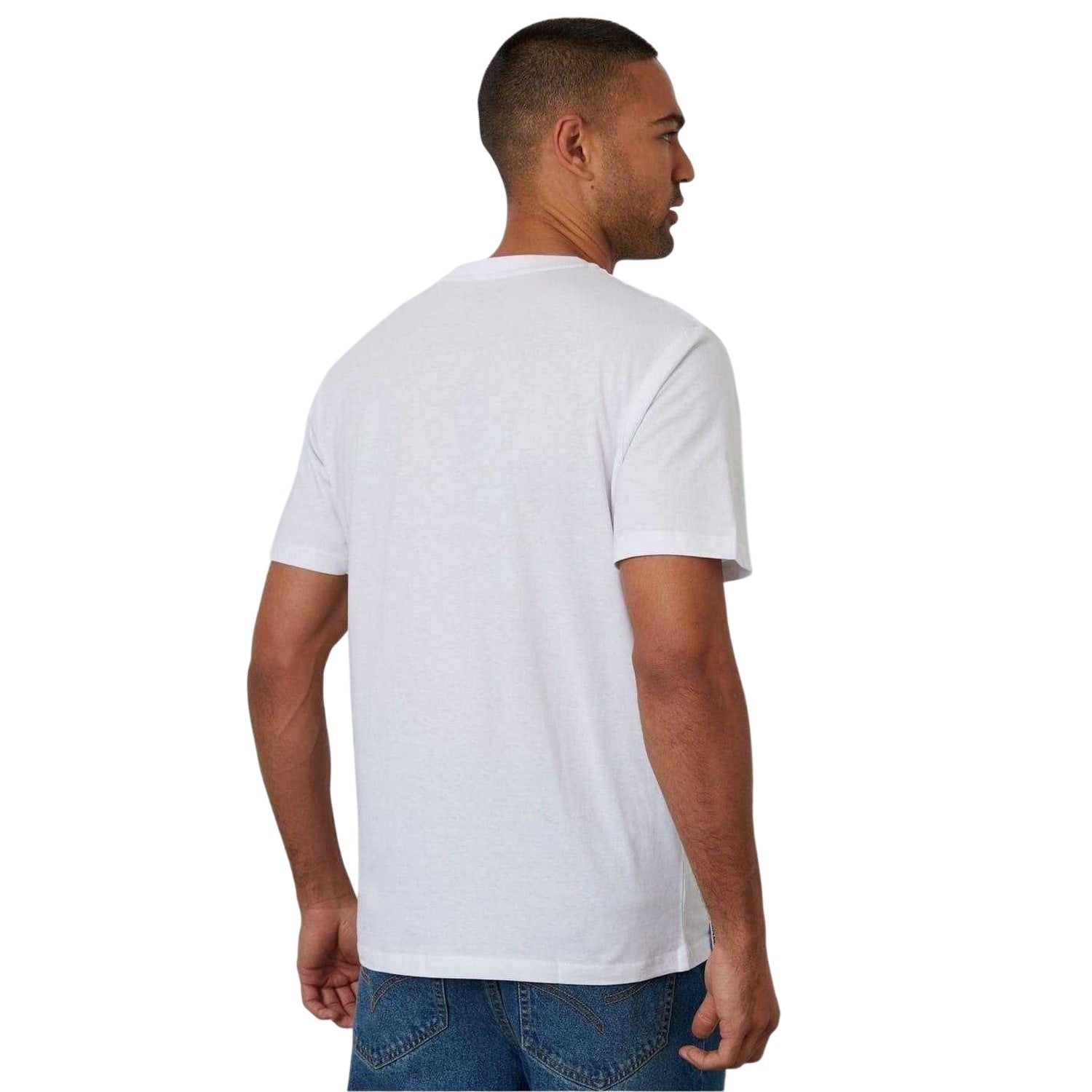 White - Back - Threadbare Mens Pizza Knitted T-Shirt