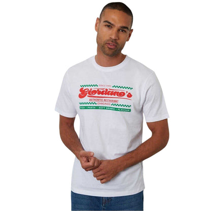 White - Front - Threadbare Mens Pizza Knitted T-Shirt