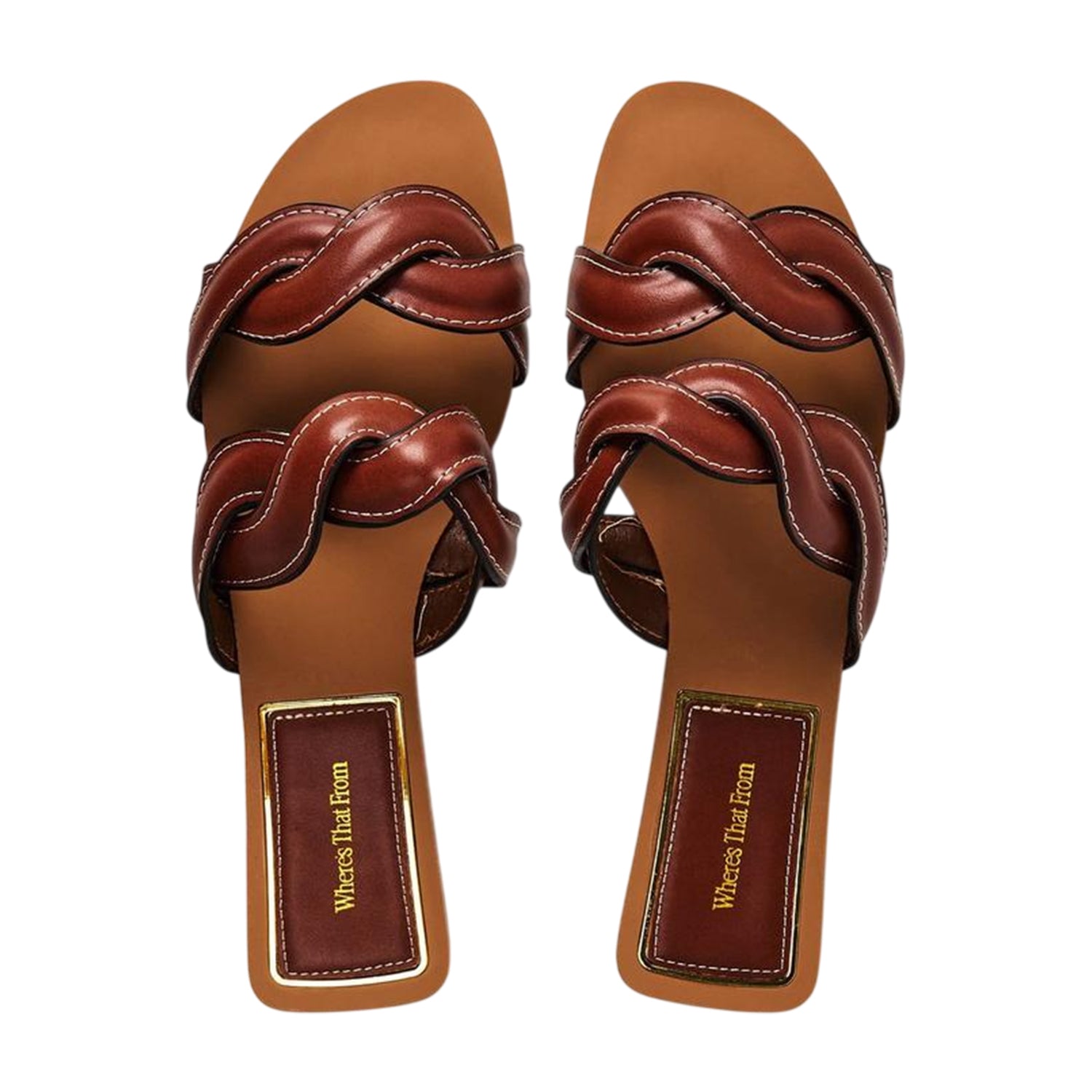 Tan - Side - Where´s That From Womens-Ladies Braided Casual Flat Sandals