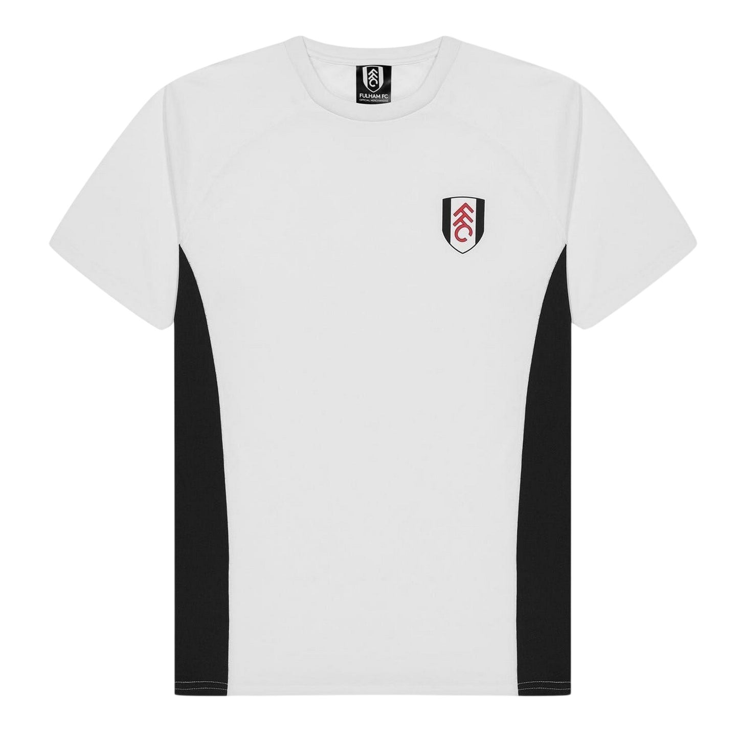 White - Front - Fulham FC Childrens-Kids Crest Polyester T-Shirt