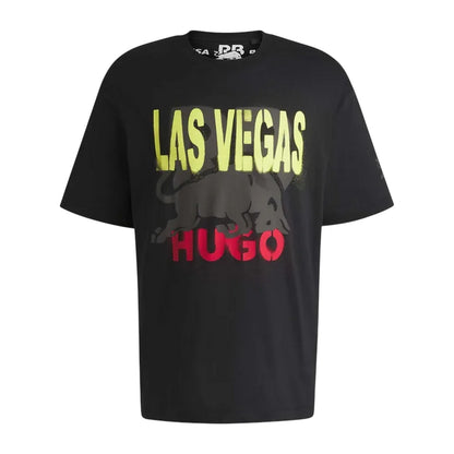 Black - Front - Hugo Mens Las Vegas Special Artwork T-Shirt