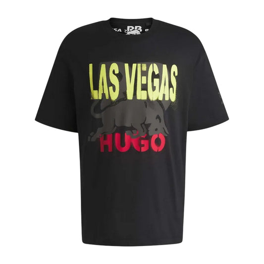 Black - Front - Hugo Mens Las Vegas Special Artwork T-Shirt