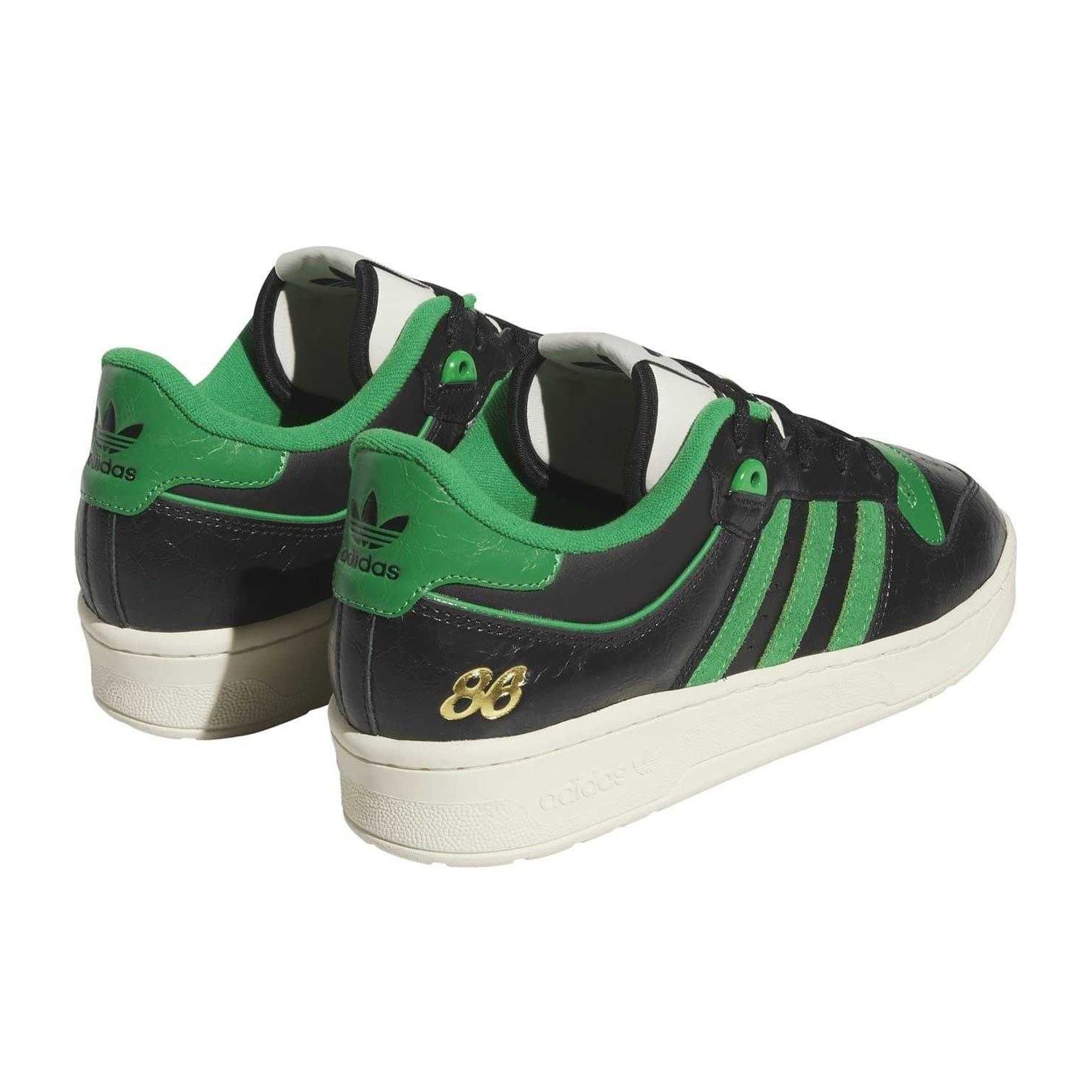 Black - Back - Adidas Unisex Adult Rivalry Leather Low Flat Trainers