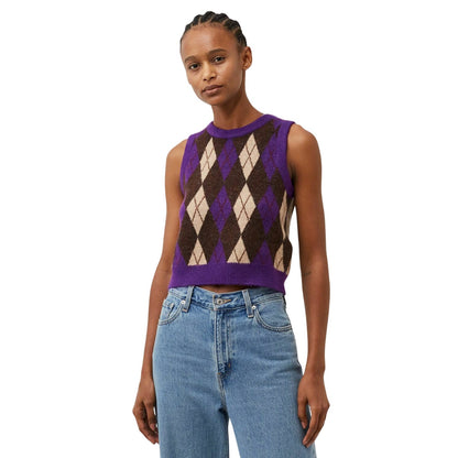Forest-Plum - Side - Levis Womens-Ladies Deja Vu Cropped Sleeveless Sweater Vest
