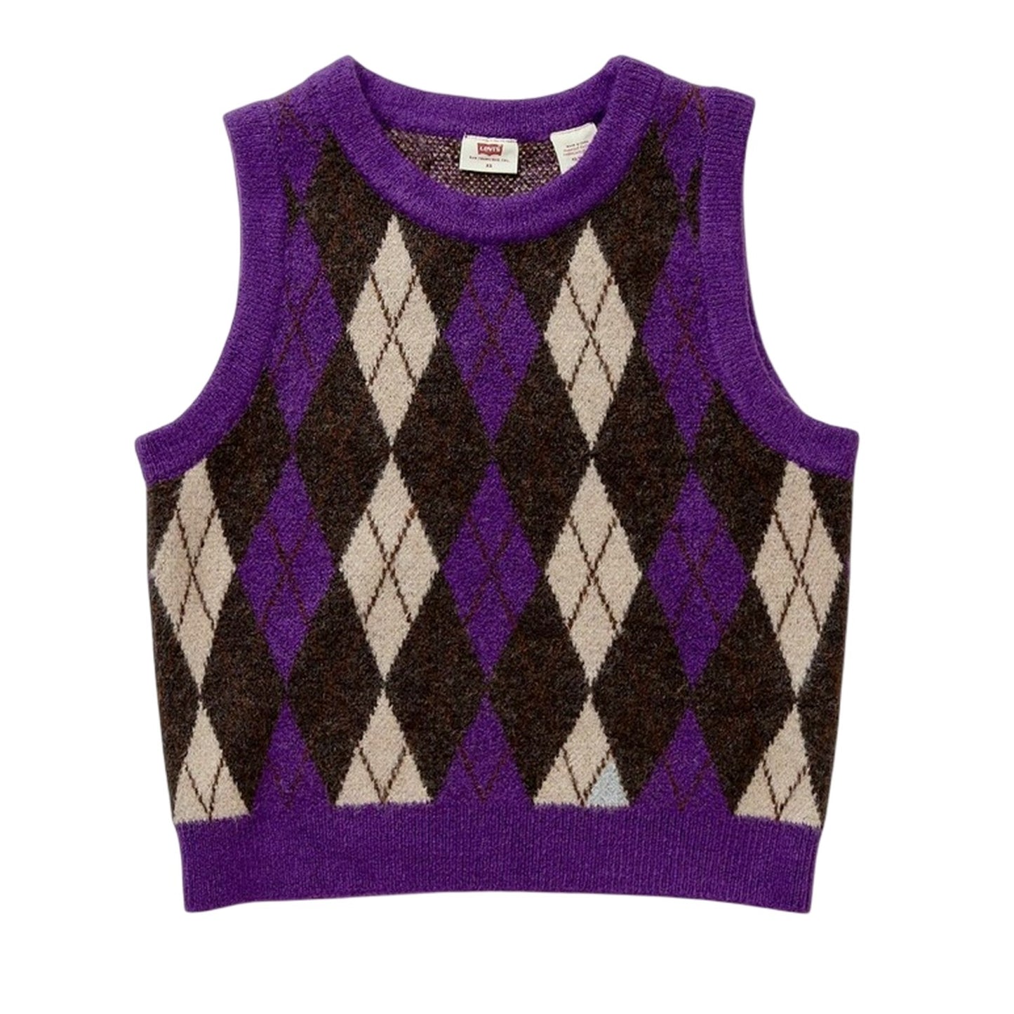Forest-Plum - Front - Levis Womens-Ladies Deja Vu Cropped Sleeveless Sweater Vest
