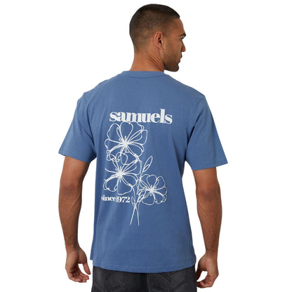 Denim Blue - Back - Threadbare Mens Samuels Regular T-Shirt