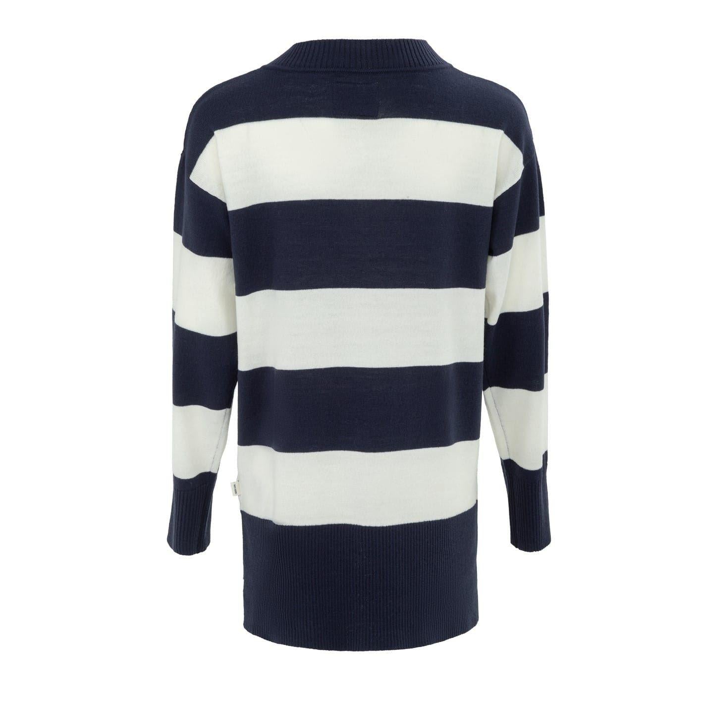 Navy-White - Back - SoulCal Womens-Ladies Stripe Acrylic Jumper