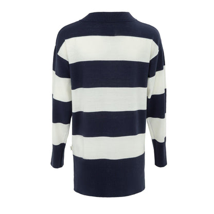Navy-White - Back - SoulCal Womens-Ladies Stripe Acrylic Jumper