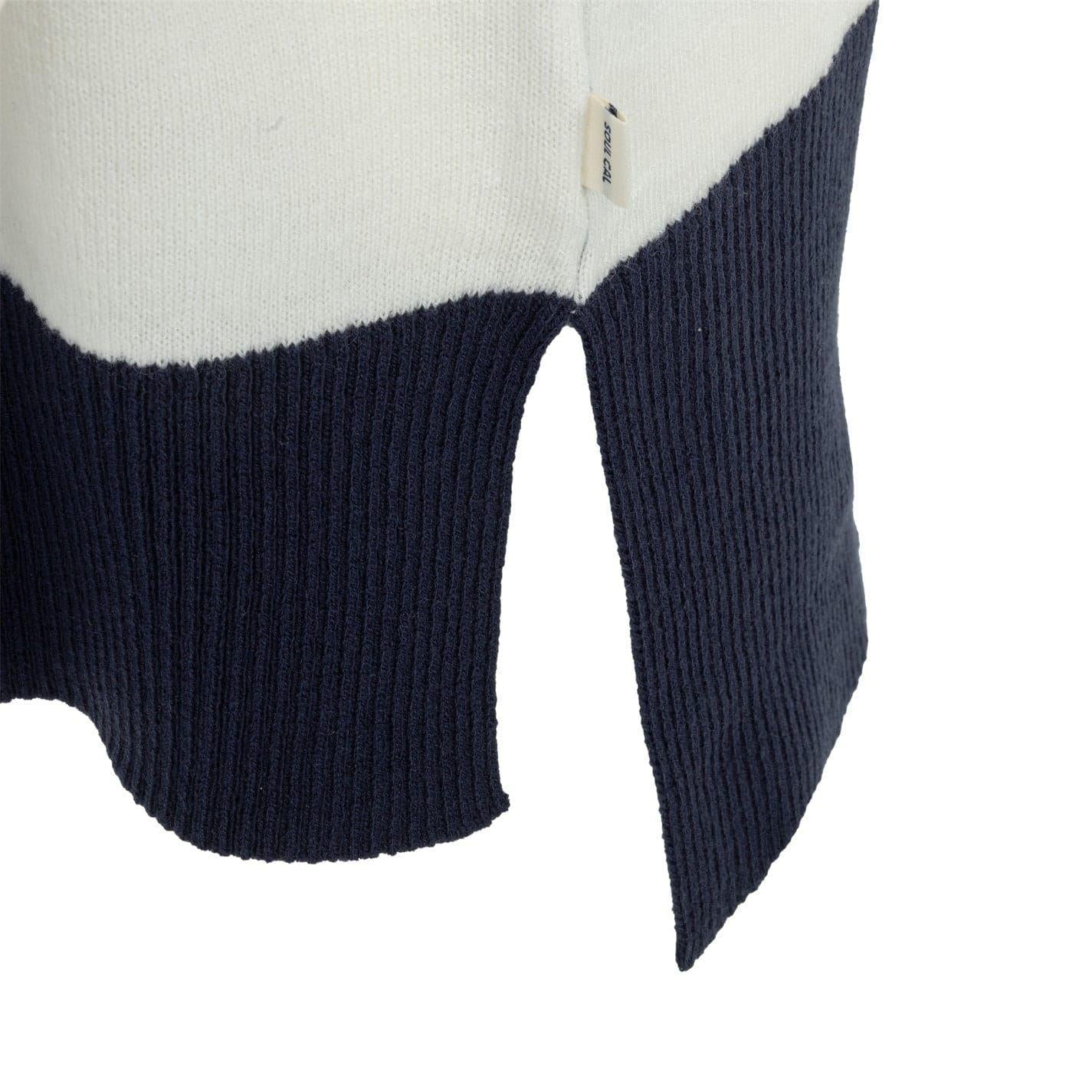 Navy-White - Lifestyle - SoulCal Womens-Ladies Stripe Acrylic Jumper