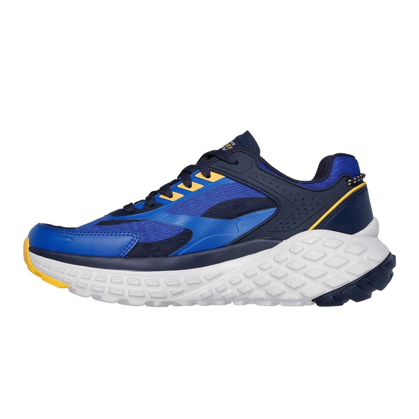 Blue - Back - Skechers Mens Monster Evo Leather Low Cut Running Trainers