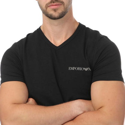 Black - Side - Emporio Armani Mens T-Shirt (Pack of 2)