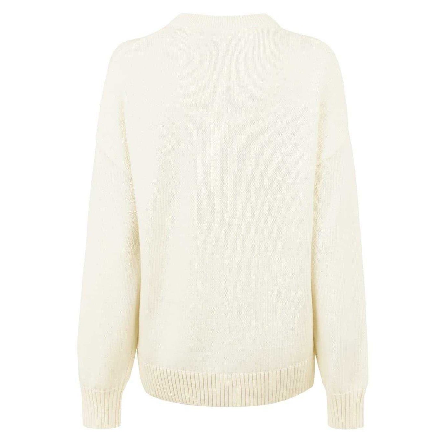Vintage White - Back - Jack Wills Womens-Ladies Speckle Knitted Jumper