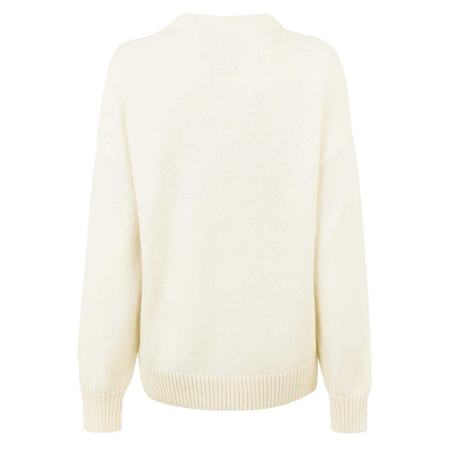 Vintage White - Back - Jack Wills Womens-Ladies Speckle Knitted Jumper