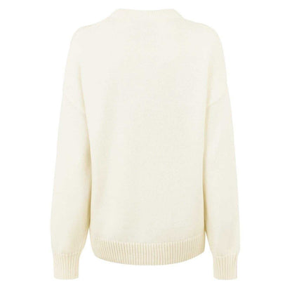 Vintage White - Back - Jack Wills Womens-Ladies Speckle Knitted Jumper