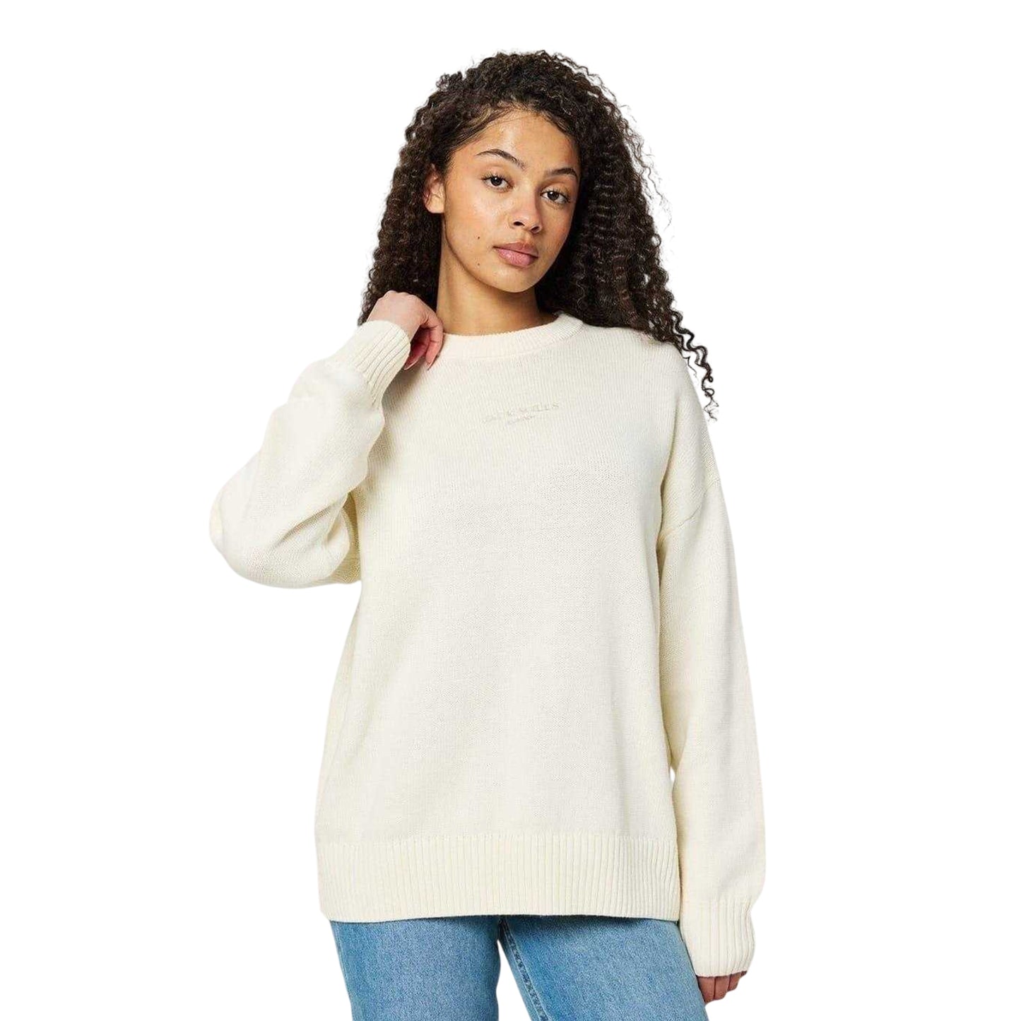 Vintage White - Side - Jack Wills Womens-Ladies Speckle Knitted Jumper