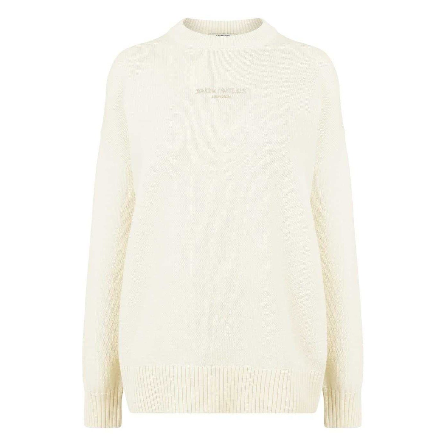 Vintage White - Front - Jack Wills Womens-Ladies Speckle Knitted Jumper