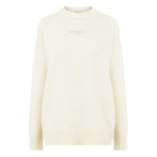 Vintage White - Front - Jack Wills Womens-Ladies Speckle Knitted Jumper