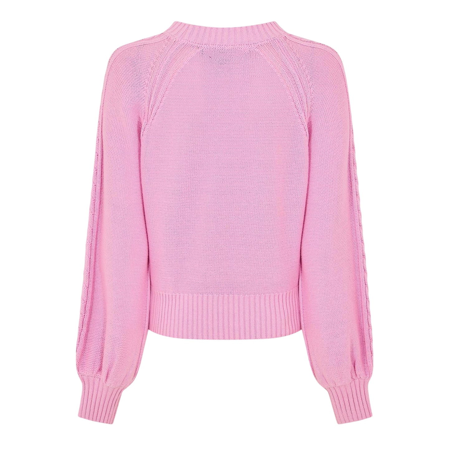 Bubblegum Pink - Back - French Connection Womens-Ladies Cable Knit Jumper