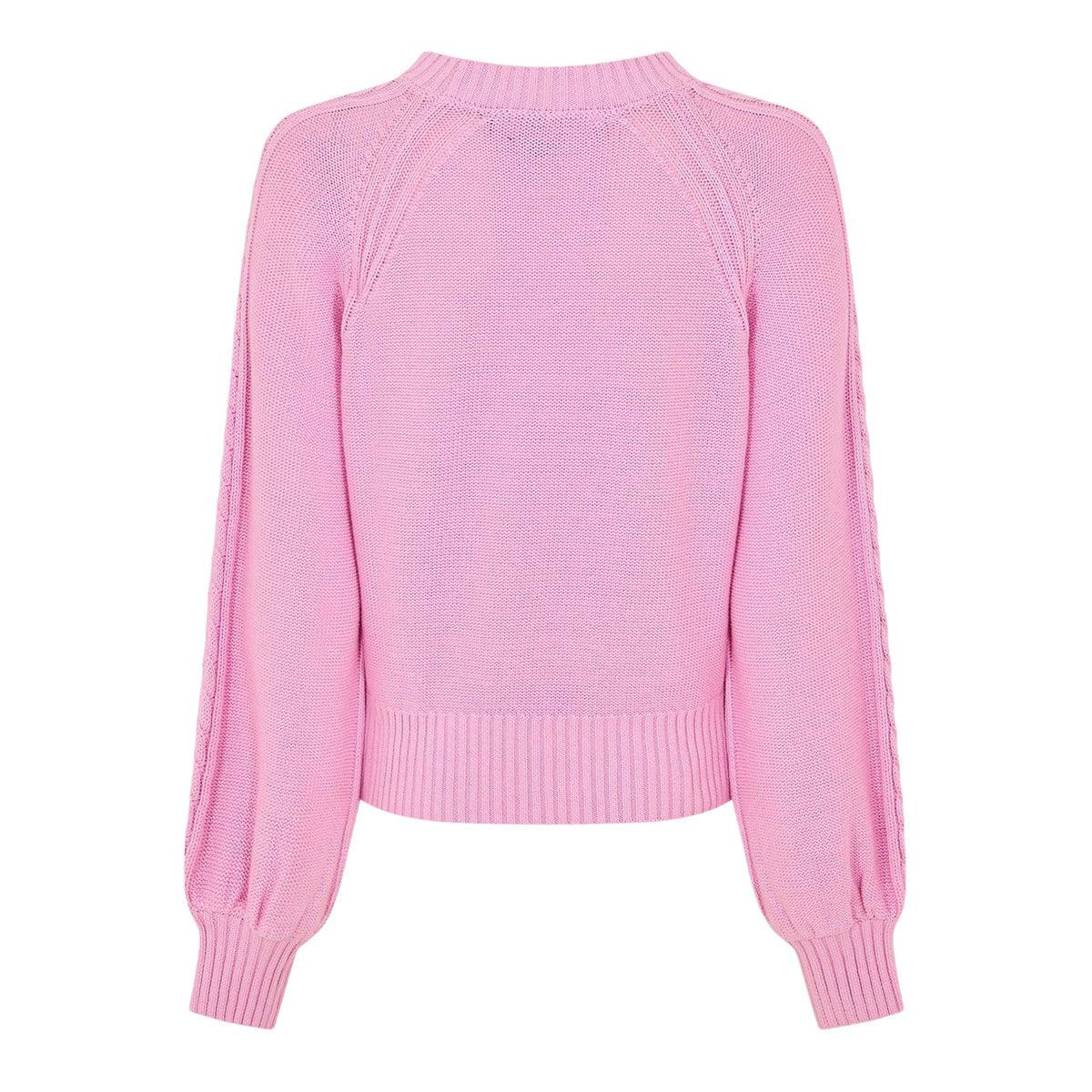 Bubblegum Pink - Back - French Connection Womens-Ladies Cable Knit Jumper