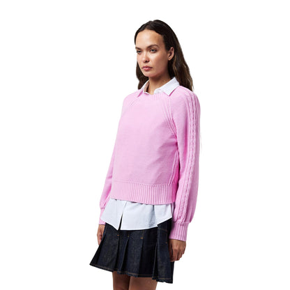 Bubblegum Pink - Side - French Connection Womens-Ladies Cable Knit Jumper