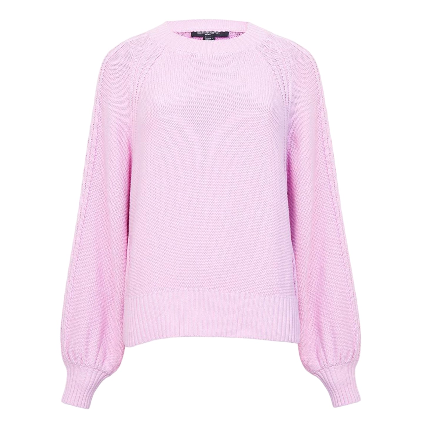 Bubblegum Pink - Front - French Connection Womens-Ladies Cable Knit Jumper
