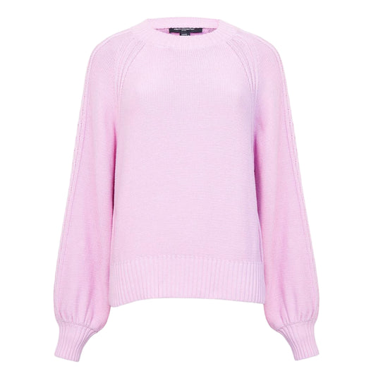 Bubblegum Pink - Front - French Connection Womens-Ladies Cable Knit Jumper