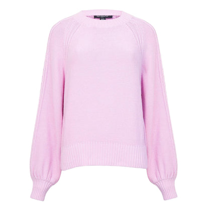 Bubblegum Pink - Front - French Connection Womens-Ladies Cable Knit Jumper