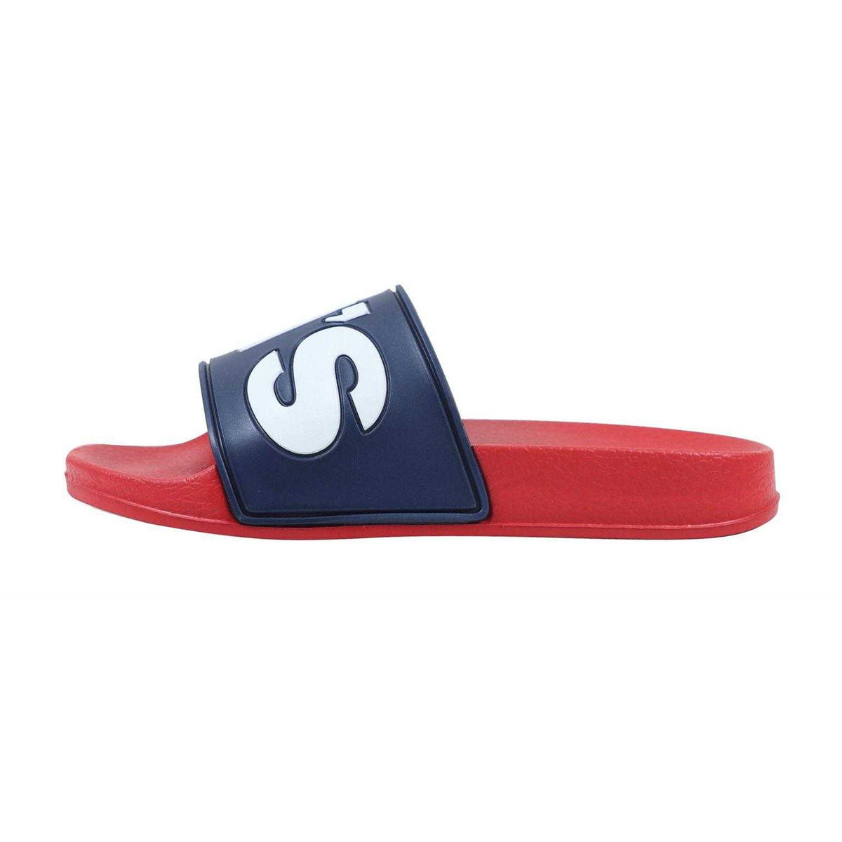 Navy-Red - Side - Levis Unisex Adult Relaxed Fit Flat Sliders