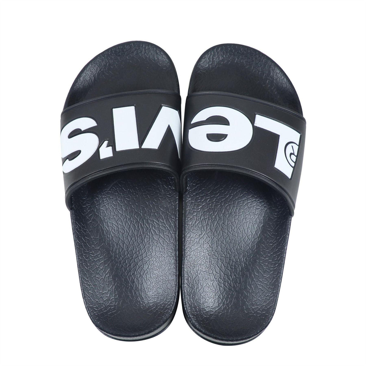 Black - Pack Shot - Levis Unisex Adult Relaxed Fit Flat Sliders