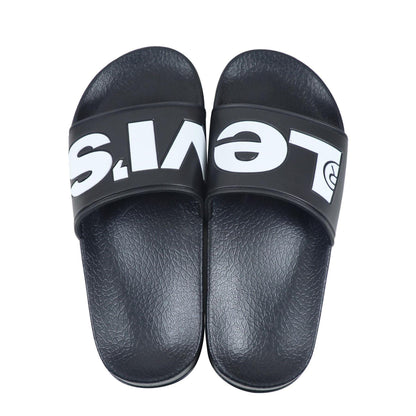 Black - Pack Shot - Levis Unisex Adult Relaxed Fit Flat Sliders