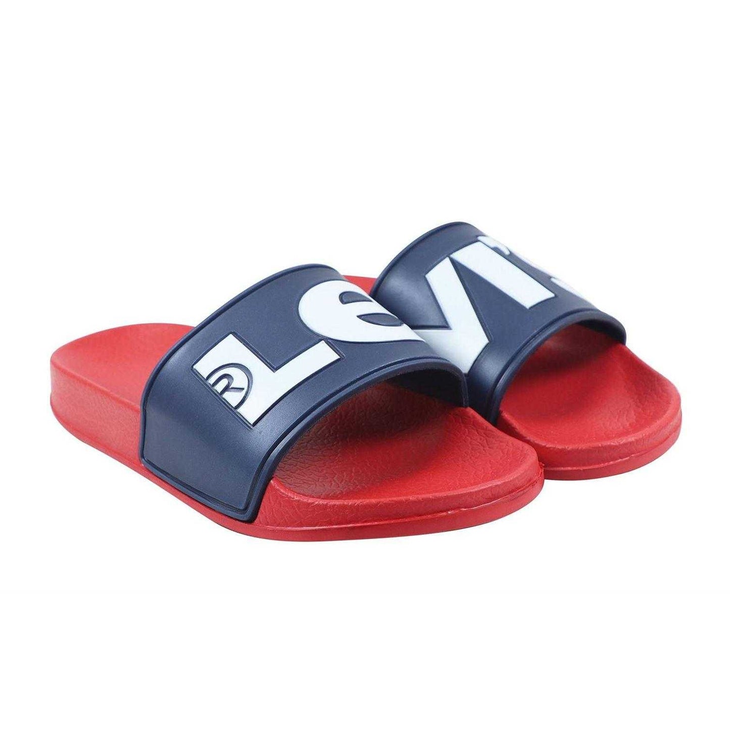 Navy-Red - Front - Levis Unisex Adult Relaxed Fit Flat Sliders