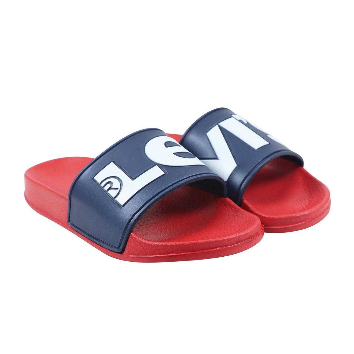 Navy-Red - Front - Levis Unisex Adult Relaxed Fit Flat Sliders