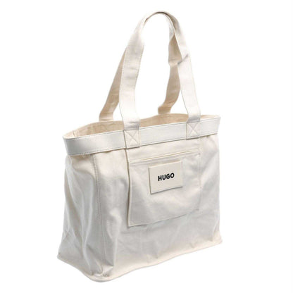 White Faded White - Side - Hugo Womens-Ladies Becky Canvas Tote Bag