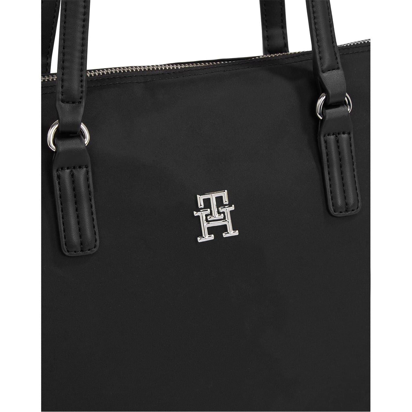 Black - Side - Tommy Hilfiger Womens-Ladies Poppy Tote Bag