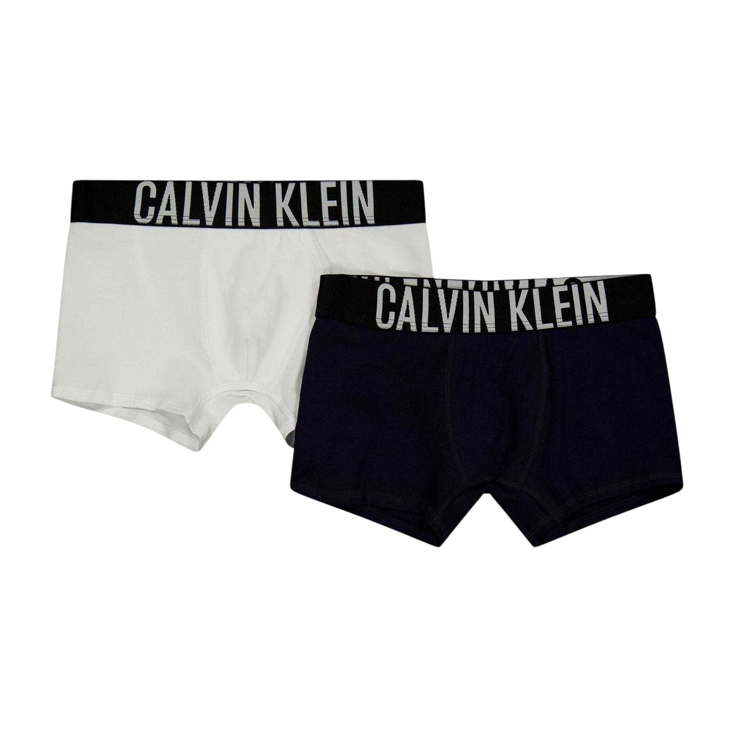 Navy-White - Front - Calvin Klein Boys Boxer Briefs (Pack of 2)