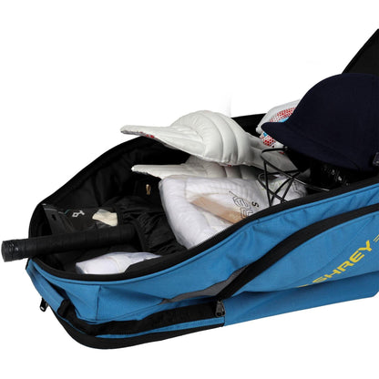 Brittany Blue - Pack Shot - Shrey Cricket Wheelie Duffle Bag