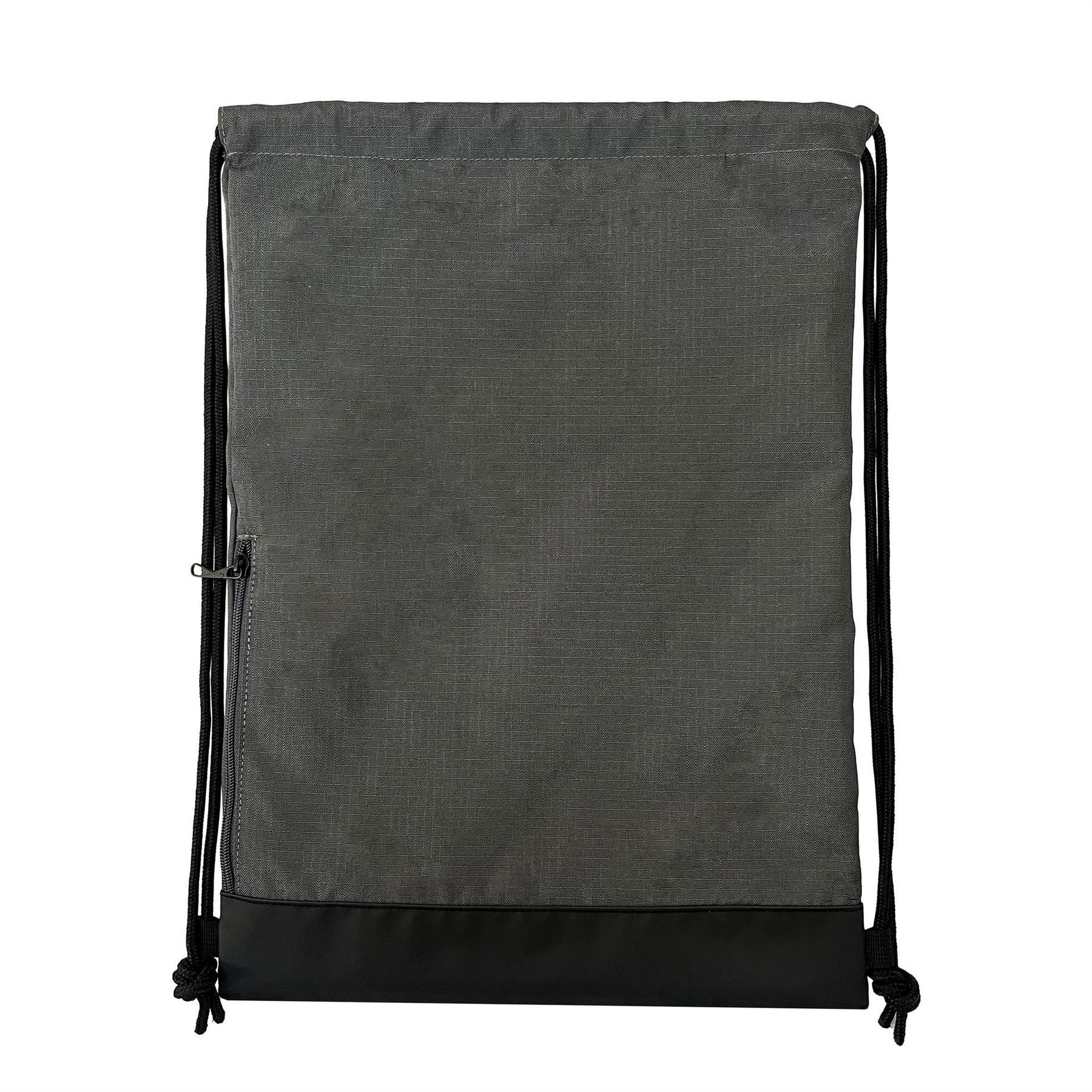 Grey - Back - Slazenger Drawstring Bag